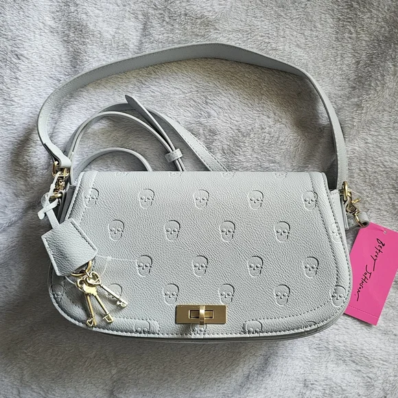 Betsey Johnson Blue Aura Skull Embossed Shoulder Bag - Picture 1 of 5